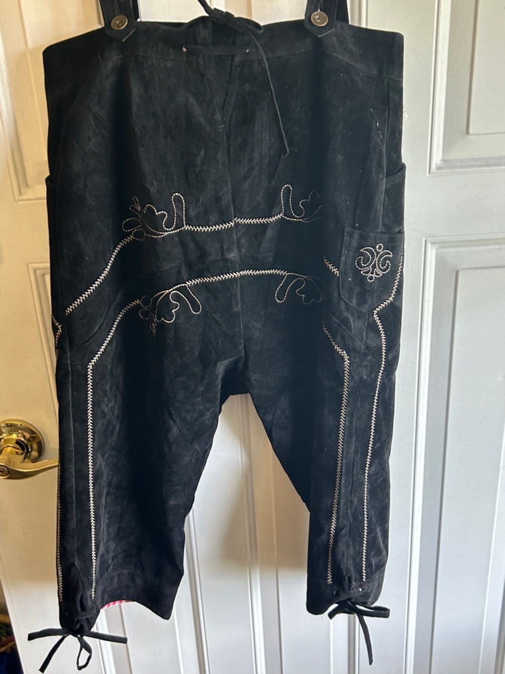 GLORY STAR LEDERHOSEN MENS GERMAN BAVARIAN OKTOBERFEST LEATHER TROUSERS size m - Picture 6 of 15